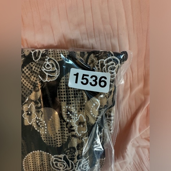 Vintage Sheer asymmetrical Mesh rose circle Long Sleeve Layering Top Sz S #1536 - Picture 7 of 7